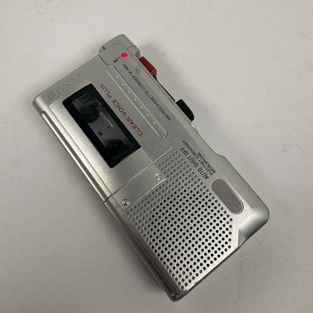 Sony M-455 Microcassette Recorder Handheld Audio Recorder Tested Working